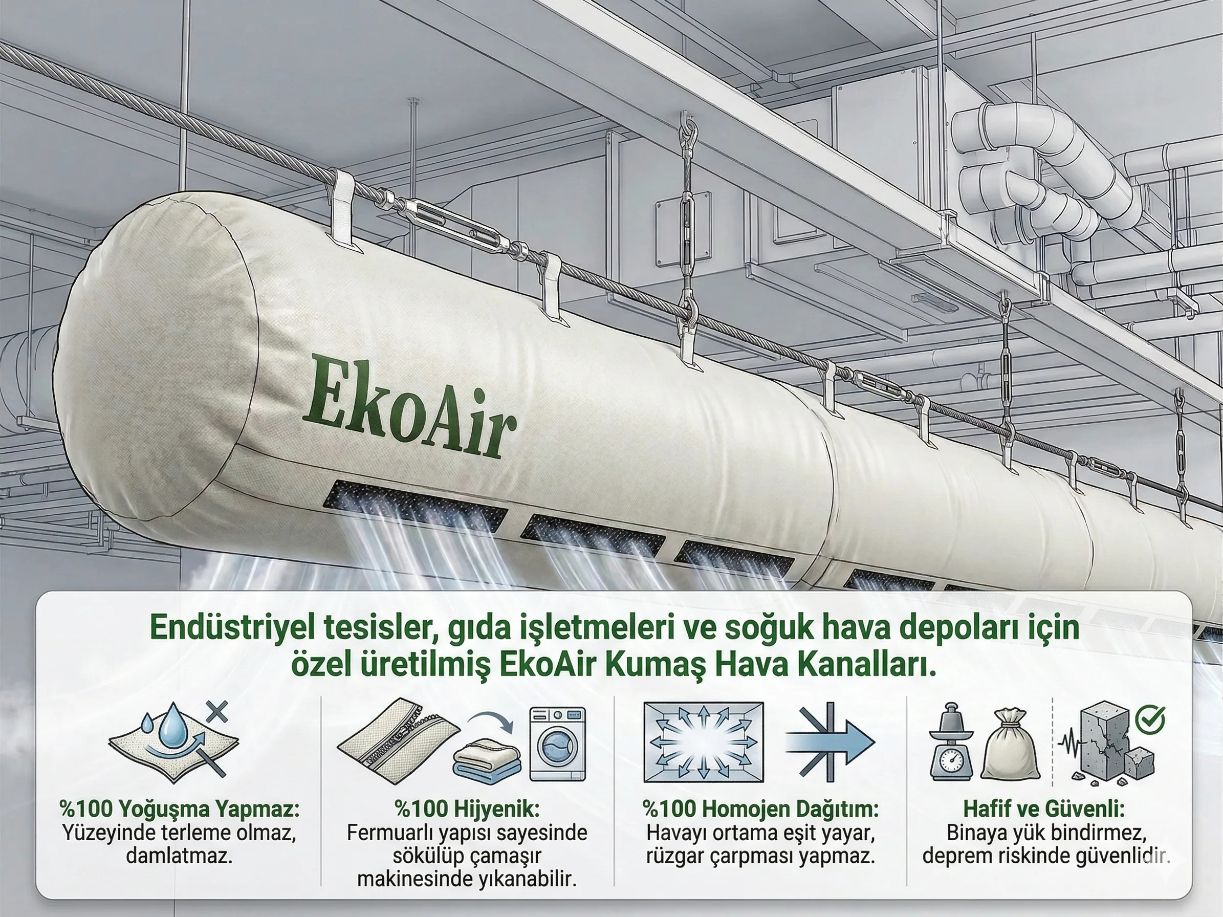 Kumaş Havalandırma Kanalı | Fabric Air Duct Sistemleri | Üretici - Görsel 2